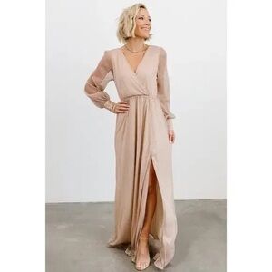 NWT Baltic Born Abigail Sparkle Pink Champagne Metallic Sequin Maxi Dress XL